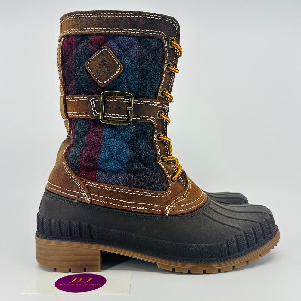 Kamik Women's Sienna Quilted Waterproof Flannel Winter Snow Duck Boots Size 7